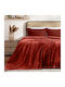 Lino Home Velvet Blanket Single 160x220cm Burgundy