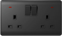 Elmark London Double Power Socket with Switch B...