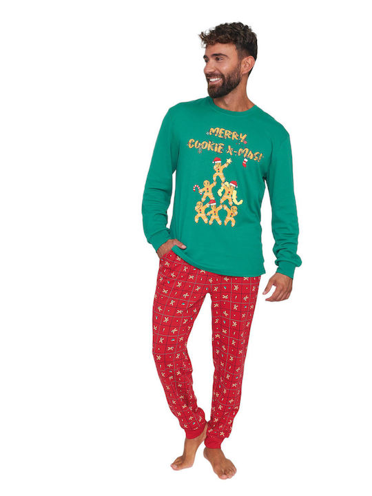 Muydemi Men's Winter Cotton Pajamas Set Colorful