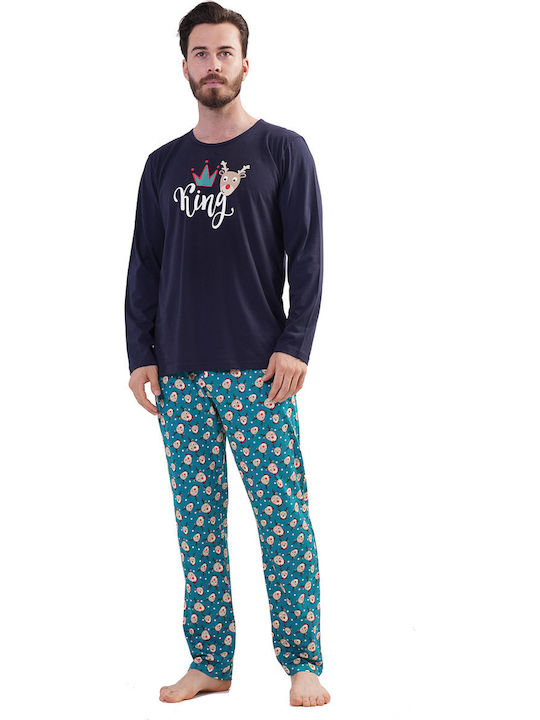 Vienetta Secret Men's Winter Pajama Pants Green.