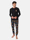 Minerva Men's Winter Pajamas Set Black