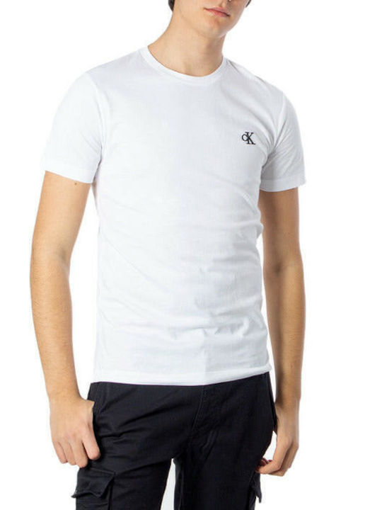 Calvin Klein T-shirt Bărbătesc cu Mânecă Scurtă Alb