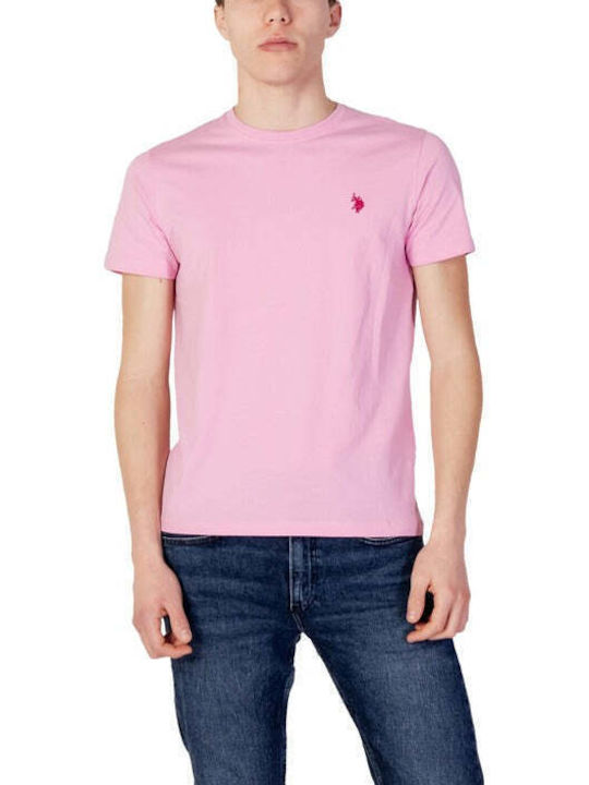 U.S. Polo Assn. Assn Ανδρικό T-shirt Κοντομάνικο Polo Ροζ