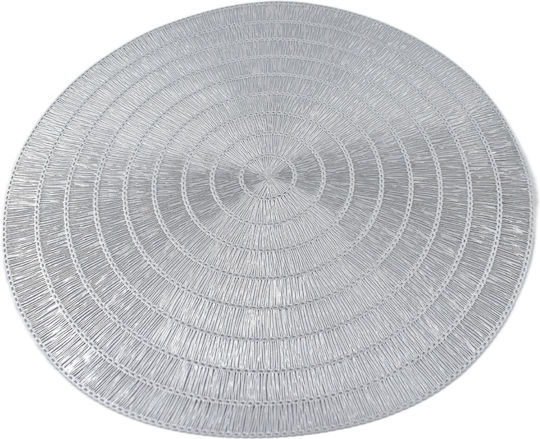 Tpster Platzdeckchen Rund Kunststoff Silber 38cm 1Stück
