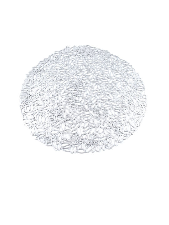 Tpster Platzdeckchen Rund Kunststoff Silber 38cm 1Stück