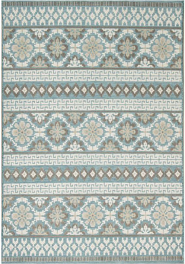 Newplan Garden 65252c Teppich Rechteckig Synthetisch,Polyester/Cotton/Leather Hellblau