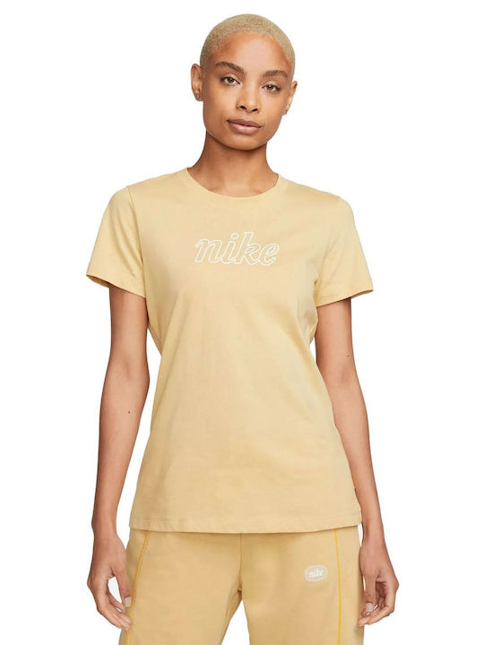 Nike Γυναικείο Αθλητικό T-shirt Κίτρινο