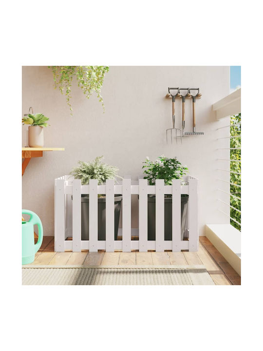 vidaXL Erhöht Blumenkasten Hölzernes White 100x...