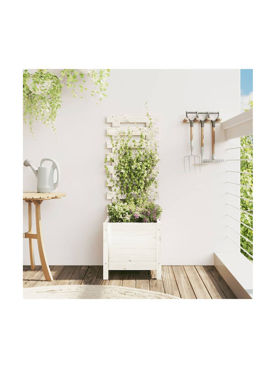 vidaXL Μασίφ Ξύλο Planter Box 39x114cm White 832518