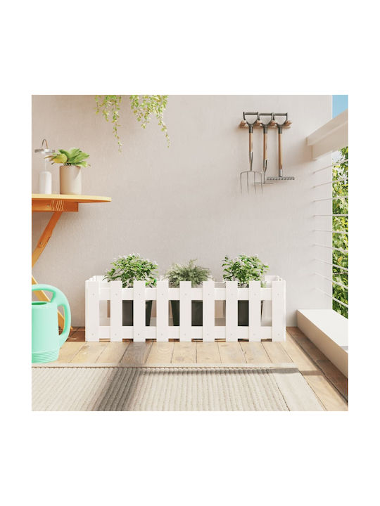 vidaXL Υπερυψωμένη Planter Box 100x30cm White 832473