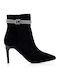 Wildleder Stiefeletten Damen Schwarz