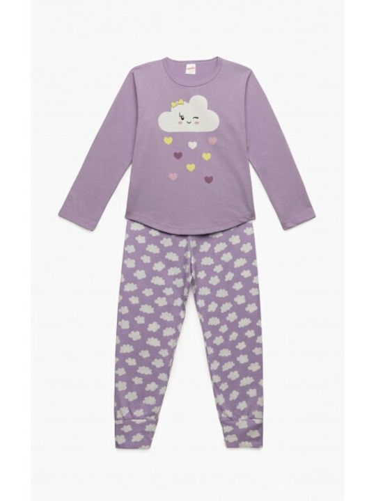 Minerva Kids Pyjamas Winter Cotton Lavender