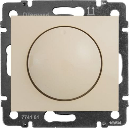 Legrand Valena Χωνευτός Διακόπτης Dimmer χωρίς Πλαίσιο Κλασικός Περιστροφικός σε Μπεζ Χρώμα