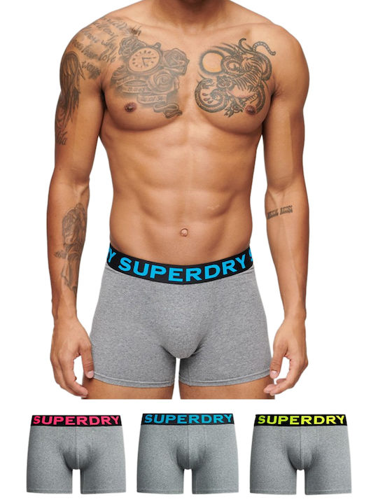 Superdry Ανδρικά Μποξεράκια Grey Marl 3Pack