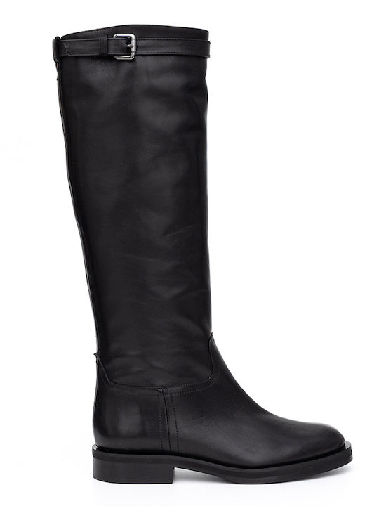 Perlapura Leder Damenstiefel Schwarz