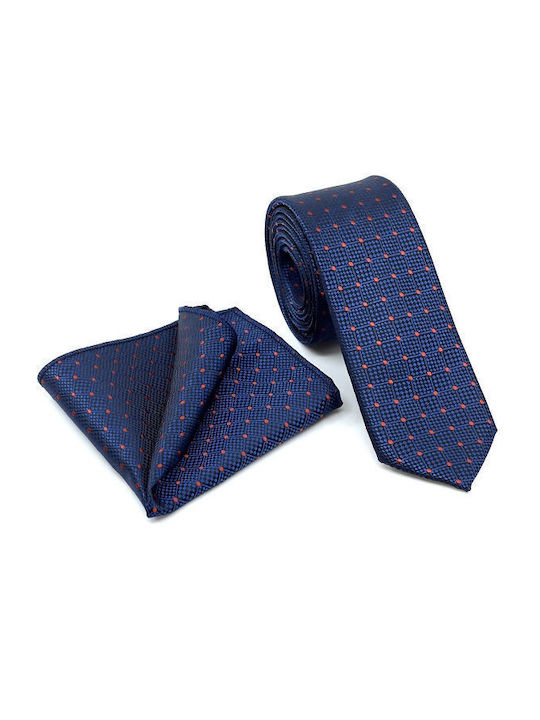 Legend Accessories Τυπου Micro Herren Krawatten Set Monochrom in Blau Farbe