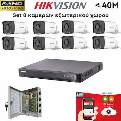 Hikvision Surveillance System 8 Cameras Analog 1080p with Recorder