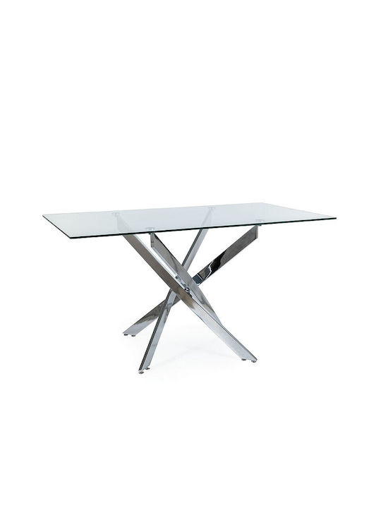 Agis Ii Table Metallic Transparent 140x80cm