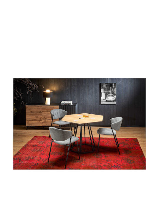 Herman Table Dining Room Wooden Natural/Black 110x95x77cm