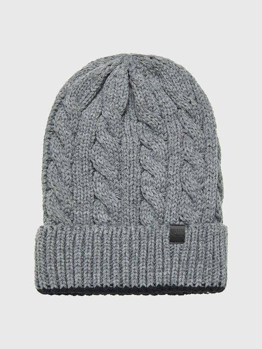 Funky Buddha Beanie Ανδρικός Σκούφος Πλεκτός σε Γκρι χρώμα