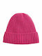 Knitted Fleece Beanie Cap Fuchsia