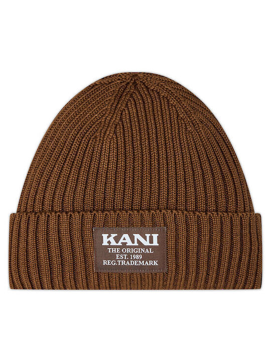 Karl Kani Beanie Unisex Σκούφος Πλεκτός σε Καφέ χρώμα