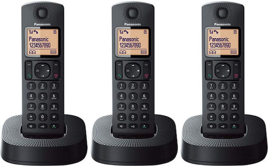 Panasonic KX-TGC313SPB Безжичен Телефон Трио Черно