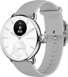 Withings ScanWatch 2 Stainless Steel 38mm Waterproof with Heart Rate Monitor (Pearl White)