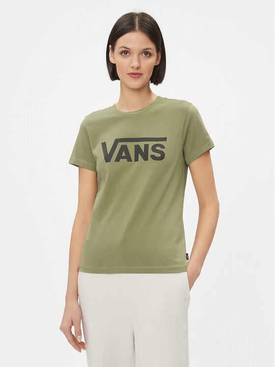 Vans Flying Women's T-shirt with V Neck Green