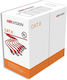 Hikvision U/UTP Cat.6 (Gigabit) Καλώδιο Δικτύου Ethernet 305m Πορτοκαλί