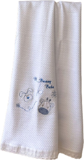 Bunny Bebe Одеяло За Пелени Светлосин 76x90см