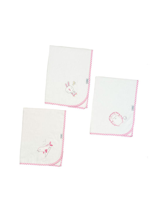 Bunny Bebe Swaddle Blanket Pink Plaid Roz 90x90εκ.
