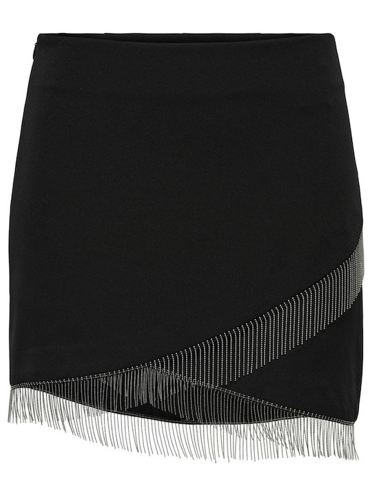 Only High Waist Mini Skirt in Black color