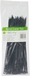 Techly Pack of 100pcs Black Plastic Cable Ties