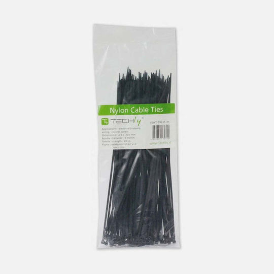 Techly Δεματικά Καλωδίων Πλαστικά x150mm σε Μαύρο χρώμα (100τμχ)