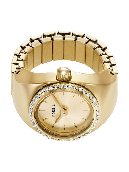 Fossil Дамски Часовник 15mm Кварцов с Златна Метална Верижка