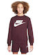 Fleece Παιδικό Φούτερ Μπορντό Sportswear Club