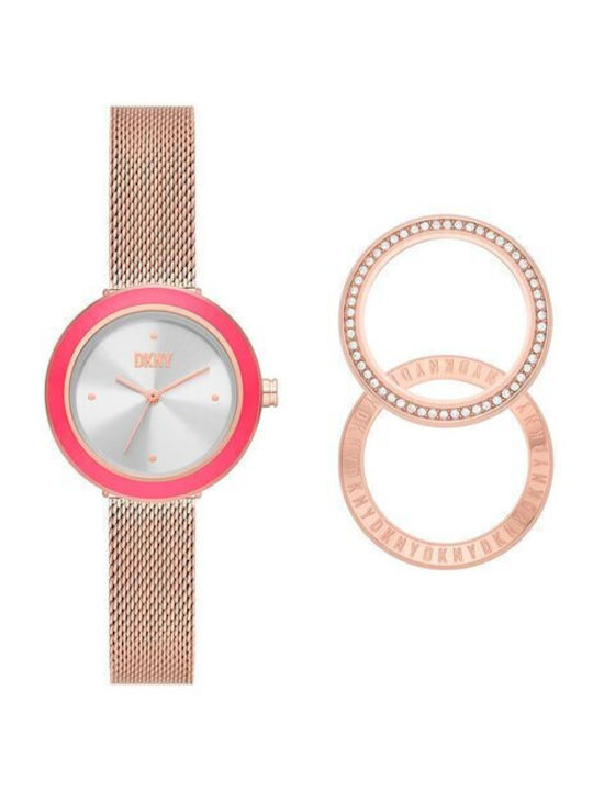 DKNY Sasha Women's Watch with Pink Metal Bracelet