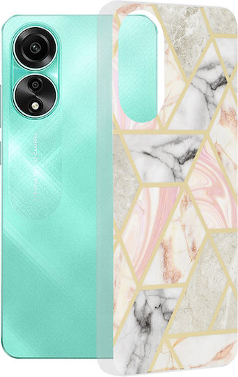 Techsuit Marble Back Cover Silicon Roz (Oppo A78 4G - Oppo)