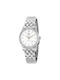 Mido Baroncelli Γυναικείο Ρολόι 29mm Αυτόματο με Ασημί Μεταλλικό Μπρασελέ