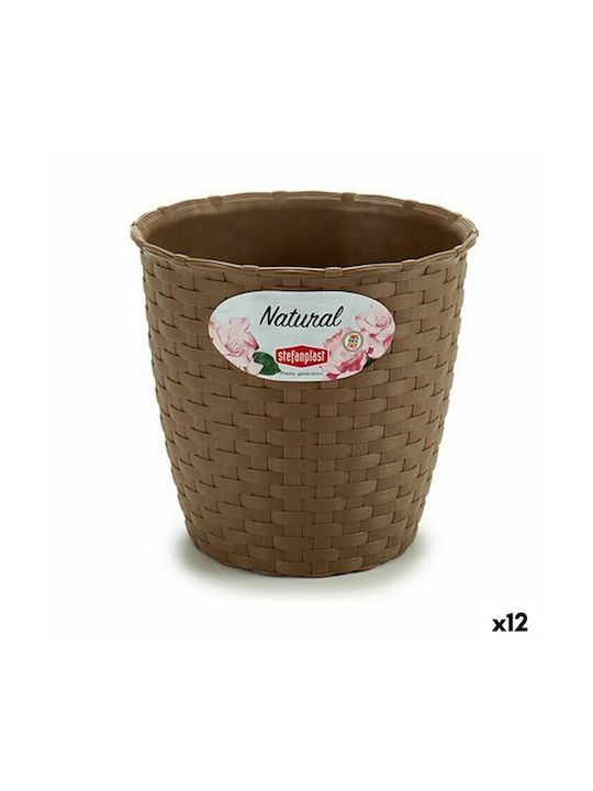 Stefanplast Flower Pot 14x14cm Set 12pcs Coffee