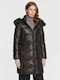 Kurz Damen Puffer Jacke für Winter Black.