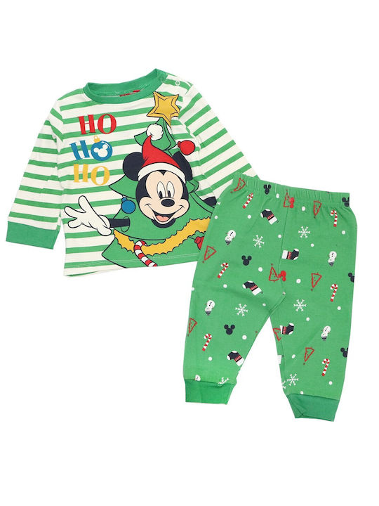 Disney Pijama pentru copii De iarnă Green Baby Mickey Mouse