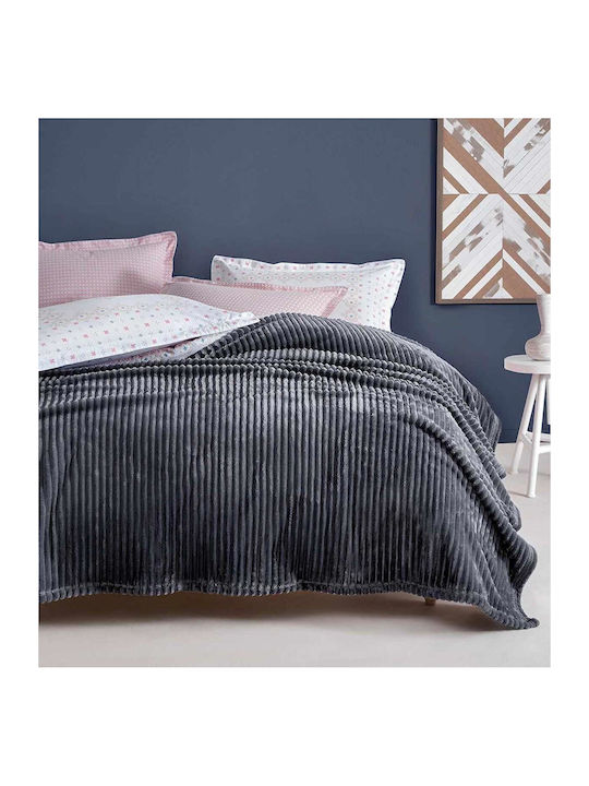 Linea Home Κουβέρτα Βελουτέ Διπλή 200x220εκ. Γκρι LH2018153-2