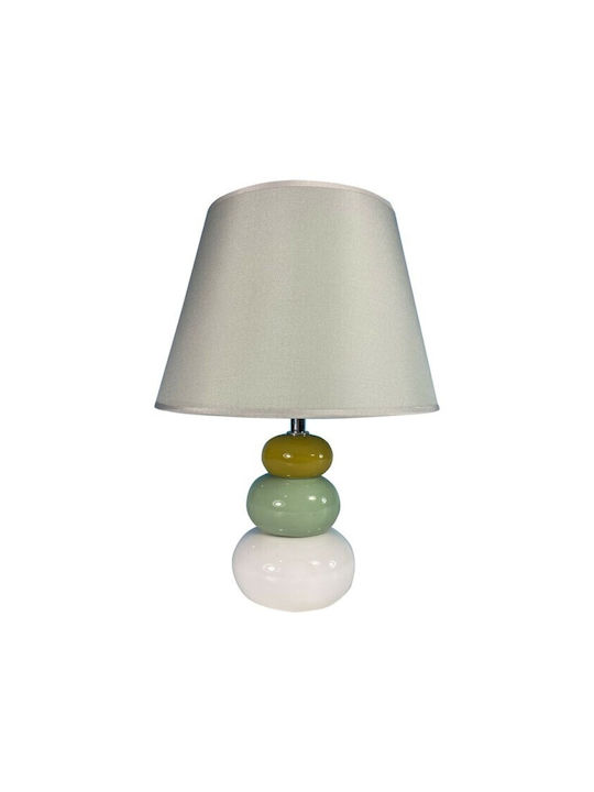 Versa Ceramic Table Lamp with White Shade and Multicolour Base