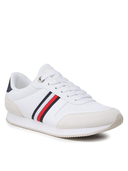 Tommy Hilfiger Essential Stripes Runner Femei Sneakers Albe