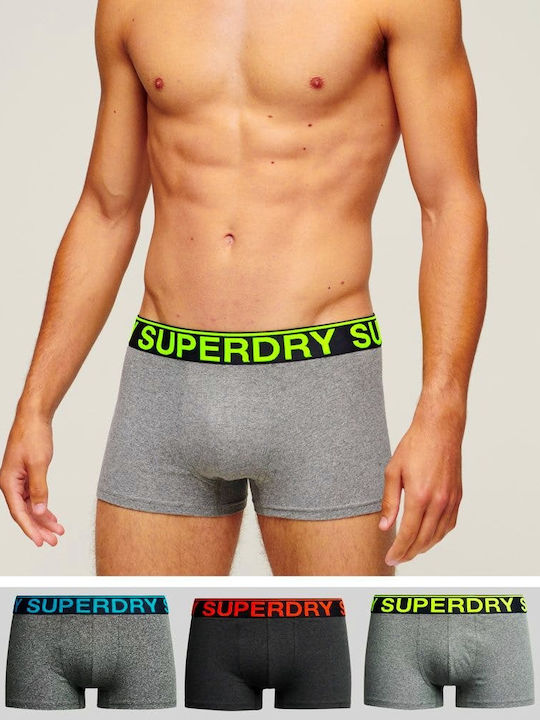 Superdry Trunk Ανδρικά Μποξεράκια ΓΚΡΙ 3Pack