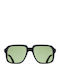 Unisex Ochelari de soare cu Negru Cadru și Verde Lentilă