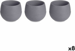 Ibergarden S3629851 Γλάστρα Ανθρακί 6.2x6.6cm Σετ 8τμχ