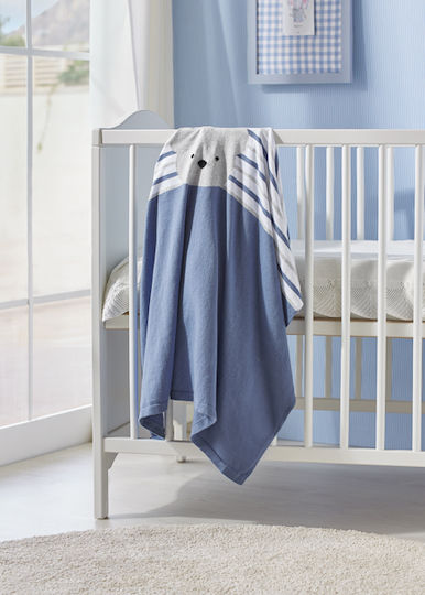 Mayoral Blanket Nursery Swaddling Blankets Knitted Light Blue Sea Blue 80x100cm
